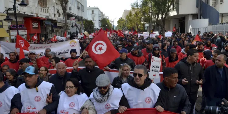 Tunisians protest inflation, president’s squeeze on dissent