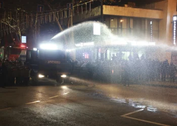 Demonstrators in Georgia again converge on parliament after the country’s EU bid was suspended